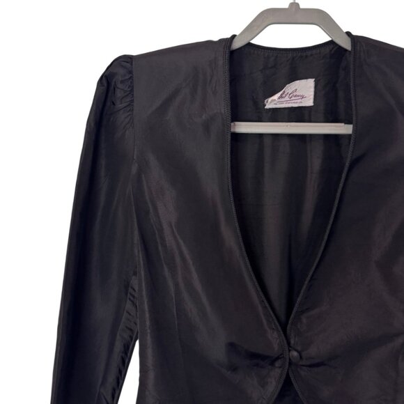 Phil Carry black cropped long sleeve bolero jacket size M - Picture 3 of 8